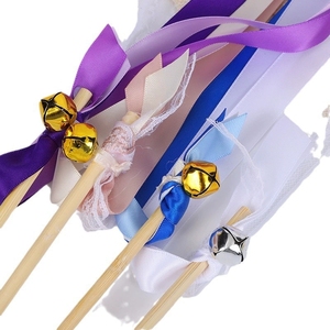 Baguette magique en bois avec ruban, dentelle et clochette pour mariage, fête, célébration de fêtes et jouet pour chat - Product Image 5