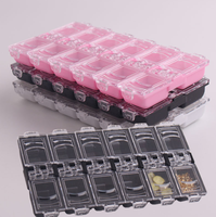 6/10/12/15/24/28/36 grilles amovibles en plastique Transparent organisateur bijoux perle étui couvercle conteneur boîte de rangement pour bijoux pilule
