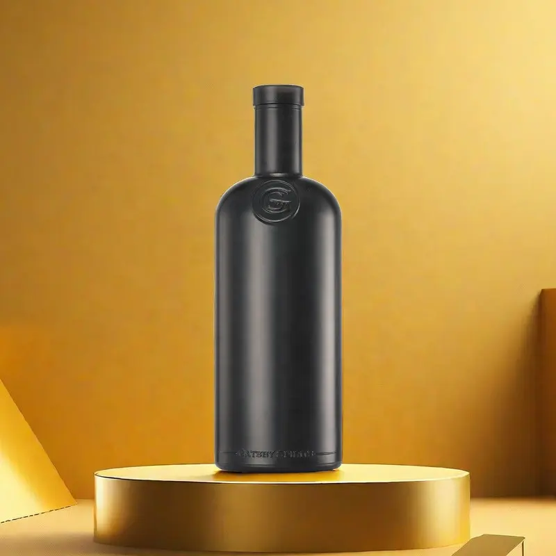 Производство заказной винной стеклянной бутылки ликера бутылка текилы водка спирт бренди Водка Виски 750 мл черная стеклянная бутылка