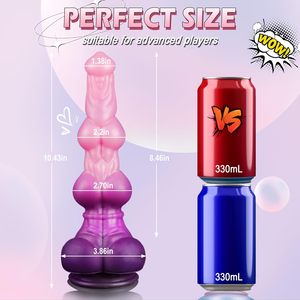 Dildo à nœuds Monster Dog avec <span class=keywords><strong>ventouse</strong></span>, Dildos fantaisie en forme de cheval à 2 nœuds, Grands jouets anaux, Jouets pour adultes pour femmes, hommes et gays - Product Image 2
