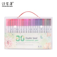 Stylo pinceau à eau à double pointe avec Fineliner Art Marker Pens 100 Colors Non-Toxic Fast Drying Washable for Drawing Set Packaging