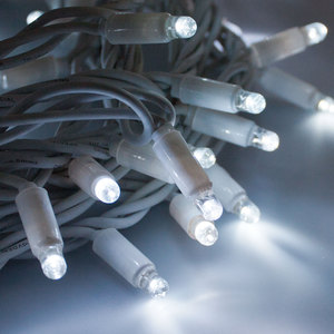 ไฟประดับเชื่อมต่อได้สีขาวเย็น สายไฟ PVC สีขาว กันน้ำ IP67 สำหรับตกแต่งภายนอกอาคาร คริสต์มาส อาคารพาณิชย์ และเทศกาลต่างๆ - Product Image 2