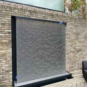 Fontaine murale moderne en cascade, rideau d'eau rectangulaire en métal pour jardin extérieur - Product Image 2