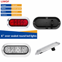 Feu arrière LED ovale haute luminosité 6 pouces pour remorque, certifié DOT SAE, étanche IP67, 12V 24V, feu stop, feu arrière, feu clignotant pour camion