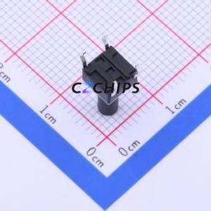 TL1105HF160Q Tactile Switch Through hole Component (THT)-4P,6x6mm Switch Single Pole Single Throw Round Button 1.6N Through Hole - Product Image 2