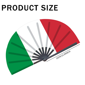 Abanicos Plegables de Bambú con la Bandera de Italia al por Mayor, Abanico de Mano para Carnaval, Boda, Festival, Fiesta, Agencia de Viajes - Product Image 2