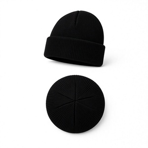 Gorros de punto de alta calidad con logotipo bordado personalizado, gorros de invierno con puño para hombres, mujeres y niños, gorros cálidos de punto acanalado. - Product Image 6