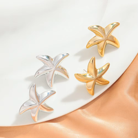Nouvelles Boucles d'Oreilles Tendance Estivales Populaires Style Bohème Décontracté en Acrylique Étoile de Mer FS Unisexe pour Fête
