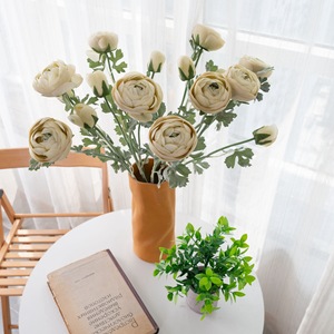 Rose artificielle Lu Lian à branche unique, élégante, en tissu vert tissé à la main, pour décoration de mariage - Product Image 1