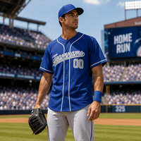 Maillots de baseball unisexes à col en V et manches courtes, personnalisables avec logo, en polyester respirant, uniformes de baseball avec noms/noms d'équipes, OEM