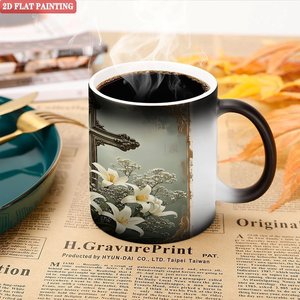 Taza Mágica Personalizada con Retrato de Pareja, Negra Esmerilada, 11 oz, Cerámica, Sensible al Calor, Taza Blanca - Product Image 5