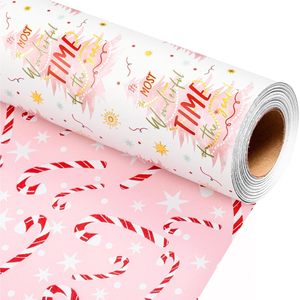 Pink Christmas Tree Wrapping <b>Paper</b> <b>Roll</b> 17 In X 32.8 Ft Gift Wrap For Holiday Crafting And Present Decorating - Product Image 1