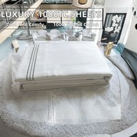 Parure de draps classiques en satin 100 % coton 600 fils/cm² 1,5-1,8 kg Polyester Blanc Luxe Doux Respirant Qualité Hôtelière pour Maison et Hôtel