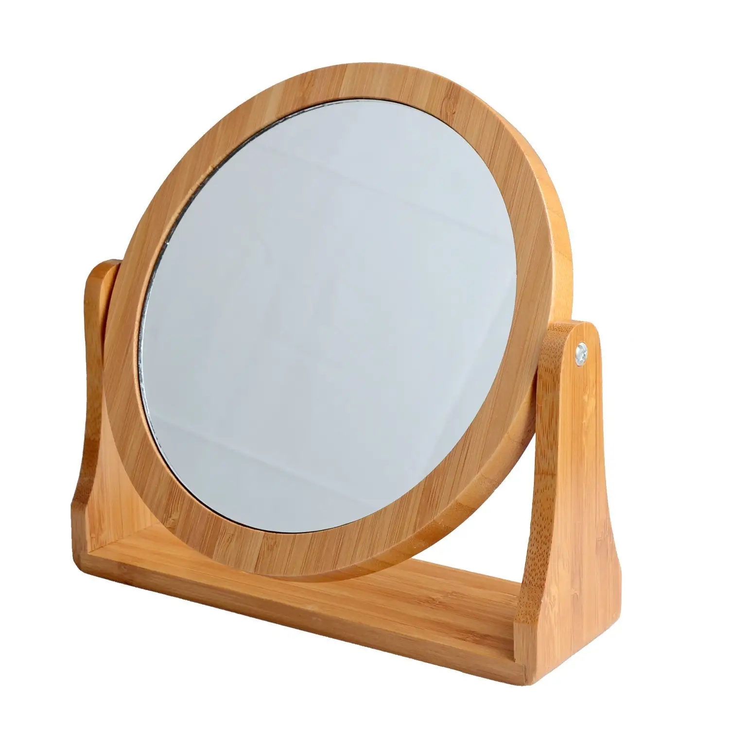 Bambù Double-Sided Girevole Vanity Specchio con 1X/8X Ingrandimento, tavolo Specchio Per Il Trucco