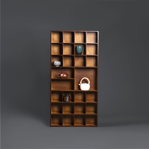 <b>Teacup</b> holder, tea set storage rack, bamboo antique shelf, small teapot, solid wood display grid shelf, storage rack - Product Image 1