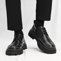 Chaussures habillées en cuir pour hommes Mocassins de mariage Chaussures en cuir à hauteur accrue pour affaires à lacets