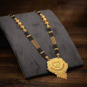 Wholesale 24K Micro Gold Filled Long Pendant Mangalsutra, Traditional & Wedding Mangalsutra, Daily Wear Gold Finish Mangalsutra. - Product Image 2