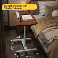 Table d'appoint moderne et écologique en fer, réglable en hauteur, pour ordinateur portable, installation facile pour utilisation au chevet ou à la maison