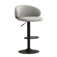 Tabouret de bar fixe moderne avec repose-pieds confortable et revêtement en tissu pour cuisine, bar à domicile, hôtel, salle à manger – Caractéristique robuste