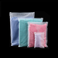 Sac en plastique givré avec fermeture éclair pour vêtements, t-shirts et maillots de bain