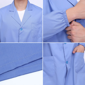Blouse de laboratoire blanche Zixi Food Factory à manches longues, respirante, boutonnée, vêtements de travail pour hommes, vêtements de laboratoire pour atelier de production - Product Image 3