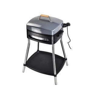 Barbacoa eléctrica de acero inoxidable, 1450W, 120V, pequeña, sin humo, con soporte - Product Image 4
