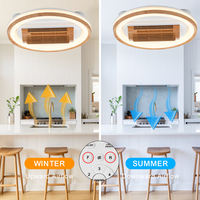 Ventilateur de plafond LED créatif minimaliste doré, sans pales, encastré, avec télécommande intelligente pour chambre à coucher