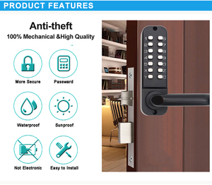 Không thấm nước ngoài trời Keyless Hợp kim kẽm khóa kết hợp cơ khí khóa cửa push button mã khóa - Product Image 3