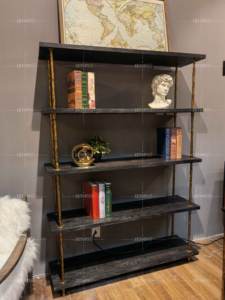 THADDEUS-Estantería abierta, estante Industrial <span class=keywords><strong>y</strong></span> Vintage <span class=keywords><strong>de</strong></span> hierro, Metal <span class=keywords><strong>y</strong></span> <span class=keywords><strong>madera</strong></span> para libros - Product Image 3