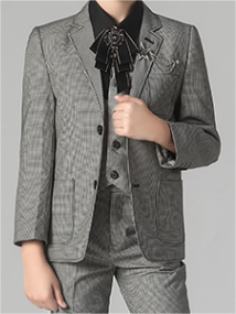 Costume de Cérémonie Garçon <span class=keywords><strong>Gris</strong></span>, Veste Simple pour Mariage, Blazers Tenues d'Anniversaire pour Enfants - Product Image 6