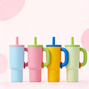 Gobelet isotherme <span class=keywords><strong>en</strong></span> acier inoxydable <span class=keywords><strong>de</strong></span> 40 oz avec poignée, maintien <span class=keywords><strong>de</strong></span> la chaleur et du froid pendant 6 à 12 h, anti-fuite, avec paille et couvercle à paille, tasse thermos - Product Image 1