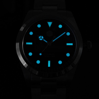 En gros personnalisé faible quantité minimale de commande saphir 30atm nh35 mécanique lumineux automatique 316l en acier inoxydable plongée plongeur montre homme à vendre