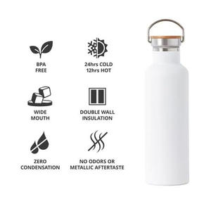 Bouteilles d'eau isolées de 20 oz Bouteille de sport à double paroi en acier inoxydable avec couvercle et poignée Thermos en métal pour cyclistes scolaires - Product Image 5
