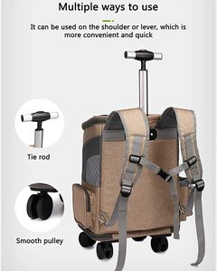 Voyage <span class=keywords><strong>chien</strong></span> transporter chat sacs <span class=keywords><strong>sac</strong></span> à dos transporteur pour animaux de compagnie avec roues pliable <span class=keywords><strong>chien</strong></span> roulant transporteur pour animaux de compagnie <span class=keywords><strong>sac</strong></span> à dos avec tige télescopique - Product Image 5