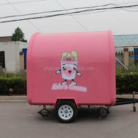 Remorque alimentaire ronde personnalisée, chariot à nourriture en acier inoxydable, camionnette à snacks, chariot à café, camion de service extérieur