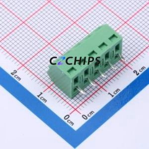 MX127S-3.81-05P-GN01-Cu-Y-A Screw Terminal Block Through hole Component (THT),P=3.81mm Connector 1x5P 3.81mm Green Through Hole - Product Image 2