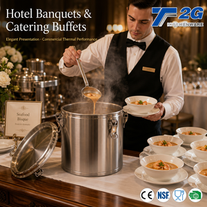 Conteneur isotherme en acier inoxydable avec 3 fermoirs à bascule pour la livraison de repas dans les hôtels, les banquets et les cafétérias - Product Image 1