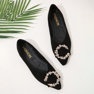 <span class=keywords><strong>Scarpe</strong></span> Basse da Donna <span class=keywords><strong>con</strong></span> Punta Affusolata, <span class=keywords><strong>con</strong></span> <span class=keywords><strong>Fibbia</strong></span> in Metallo e Strass, <span class=keywords><strong>Ballerine</strong></span> Casual Slip-on per Uso Quotidiano - Product Image 3