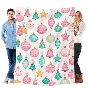 Couverture en flanelle à motifs de sapins de Noël et de flocons de neige, couverture de sieste, décoration de Noël, super douce, lavable en machine - Product Image 4