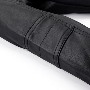 เสื้อแจ็กเก็ตหนังแท้สำหรับผู้ชายเสื้อแจ็กเก็ตสีดำตราโลโก้ตามสั่งใหม่2025 - Product Image 5