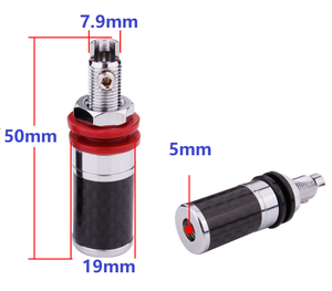 Chapado en rodio de fibra de carbono y 4mm binding post para altavoz amplificador conector de enchufe <span class=keywords><strong>Banana</strong></span> - Product Image 3