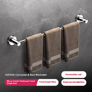 Estante de Baño de Acero de Una o Dos Niveles de Alta Calidad, Diseño Moderno, Montado en la Pared, para Uso en Hoteles y Apartamentos, Popular de Una Sola Capa, 90 cm - Product Image 6