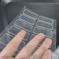 Nano-pads noirs amovibles, carrés, adhésifs double face, en gel de silicone nano, pour usages multiples dans la maison