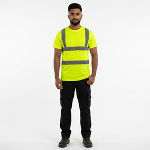 Factory Safety Polo <b>Shirt</b> Reflective Construction <b>Men</b> Workwear Short Sleeve Hi Vis <b>Work</b> <b>Shirts</b> with reflective strap - Product Image 1