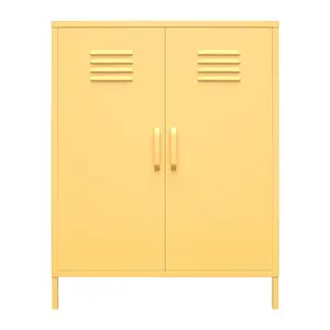 Home Cache 43.43-in W x 39.96-in H x 15.75-in D Steel Full Storage Lockers, Yellow Cabinet 2 DOOR METAL LOCKER for home office