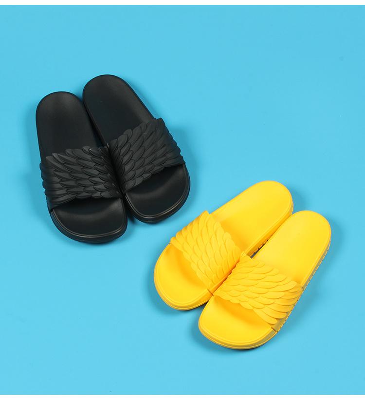 New Candy Color Personality Feather Flat Slippers EVA Outdoor Soft Soled Slides Shoes