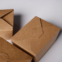 Boîte Bento Écologique Jetable en Carton Kraft Pliable pour Plats à Emporter avec Fermeture à Rabat, Logo Personnalisé OEM, Vente en Gros, Boîte Biodégradable