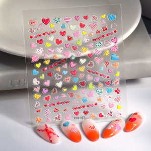 Día <span class=keywords><strong>de</strong></span> San Valentín 5D pegatinas <span class=keywords><strong>de</strong></span> <span class=keywords><strong>uñas</strong></span> negro blanco rojo corazón diseño calcomanías plástico <span class=keywords><strong>acrílico</strong></span> <span class=keywords><strong>decoración</strong></span> <span class=keywords><strong>de</strong></span> <span class=keywords><strong>uñas</strong></span> <span class=keywords><strong>para</strong></span> mujeres - Product Image 5