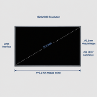 Modulo LCD FHD BOE HR215WU1-120 da 21,5 Pollici 1920x1080 ADS LVDS 250cd/m2 1000:1 con Kit Completo Scheda Driver Fornitura all'Ingrosso