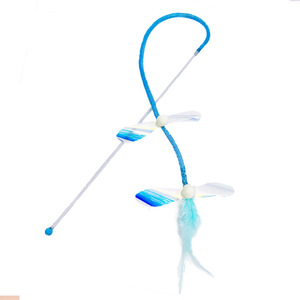 <b>Cat</b> Feather <b>Toy</b> 40cm Rod With Elastic Mesh Tube For <b>Interactive</b> Play - Product Image 3